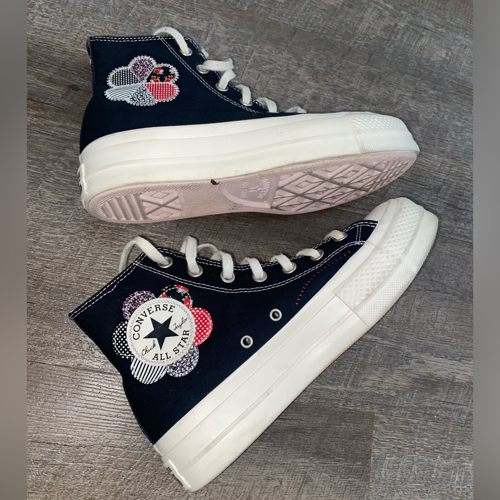 CONVERSE Chuck Taylor All Star Lift Crafted Patchwork Shoes - Platform - Size 8